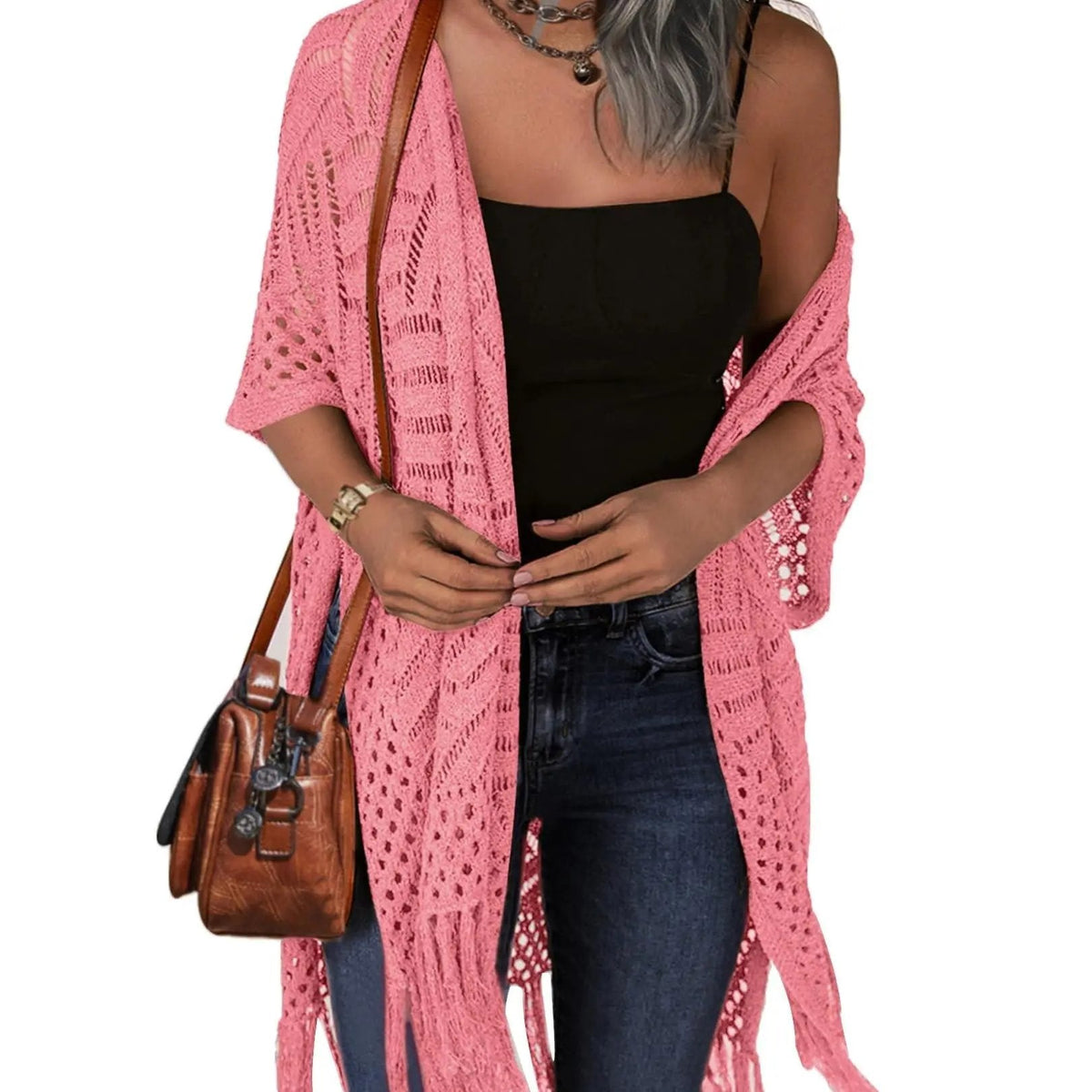 🌸🦋🌼 OFFRE LIMITÉE 50% DE RÉDUCTION! Poncho/Pareo Bohème en Maille Ajourée pour Femme – Ouverture Devant avec Pompons et Franges, Tissu Léger, Idéal pour les Jours Ensoleillés, les Vacances et le Quotidien Chic ✨🎶