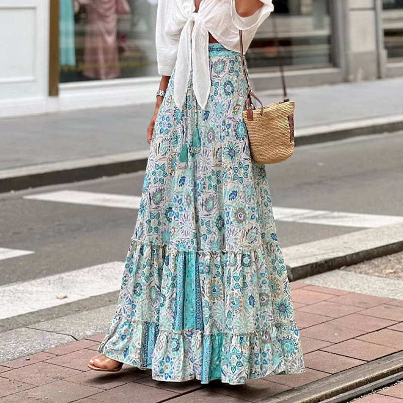 Hot sale 50% discount🔥Summer holiday printed half long skirt