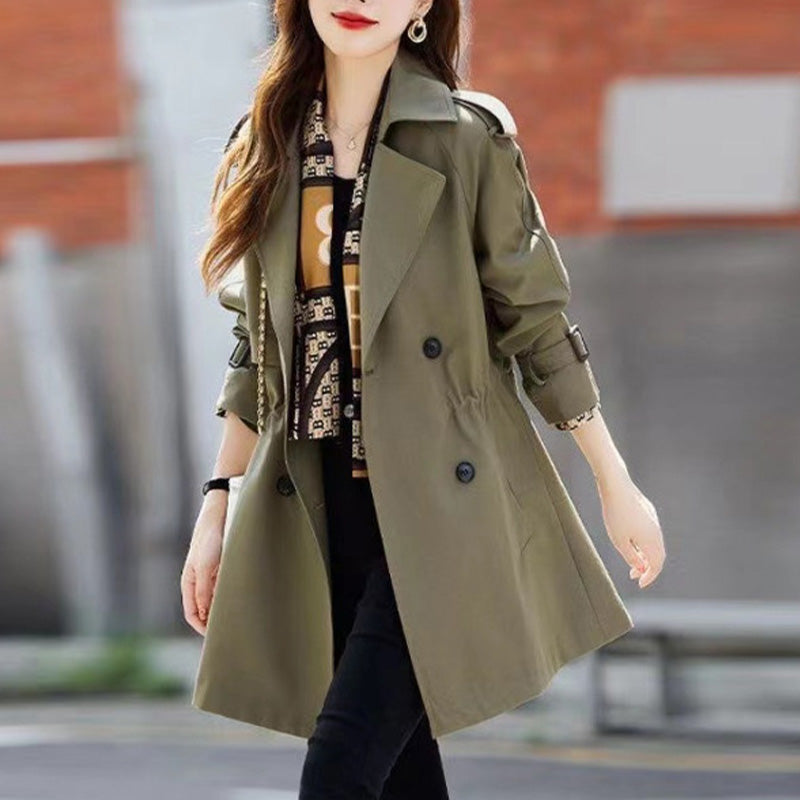 🔥 49% OFF !!🔥Trench-coat mi-long amincissant à revers pour femmes💝ACHETEZ 2 , LIVRAISON GRATUITE