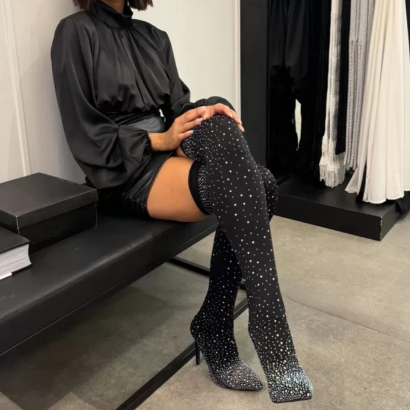Bottes Zara Strass 2020 - Taille 36 EU (6 US) - Modèle Épuisé Neuf Avec Boîte