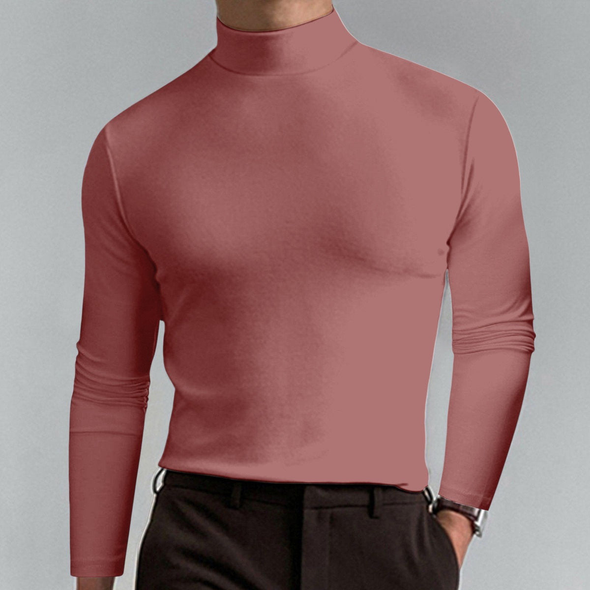 👕42% DE RÉDUCTION ! ✨ T-shirt Homme à Col Montant - Coupe Adjustable et Tissu Respirant, Idéal pour Sport ou Quotidien 🏃♂️
