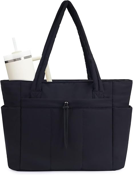 💕 Promotion Spéciale -50% 🎁 Sac Cabas Matelassé Wandering Nature avec Porte-Gobelet, Compartiment pour Ordinateur Portable & Passe-Sangle pour Valise – Idéal Voyage, Travail, Infirmières, Femmes