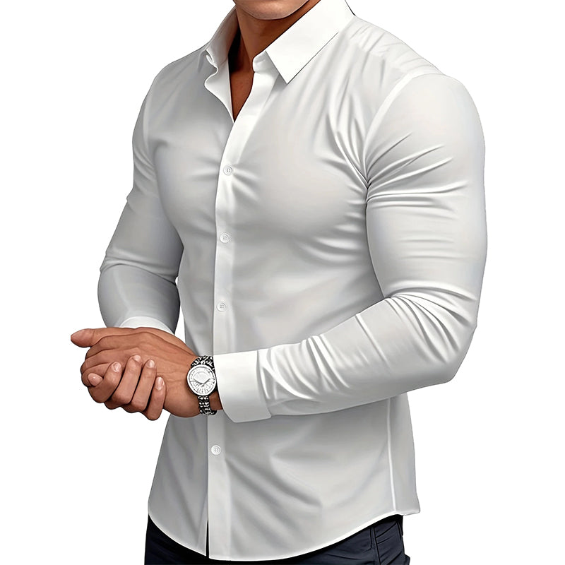🔥DERNIER JOUR DE SOLDES -66%🔥Chemise boutonnée à manches longues et revers de couleur unie pour homme, quatre saisons, de haute qualité