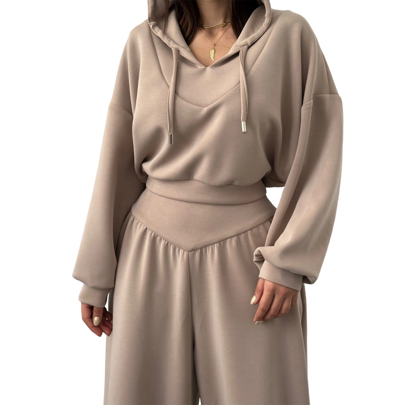📢📢52 % de réduction !!⏰Women's Crop Hoodie & Wide-Leg Pants Set