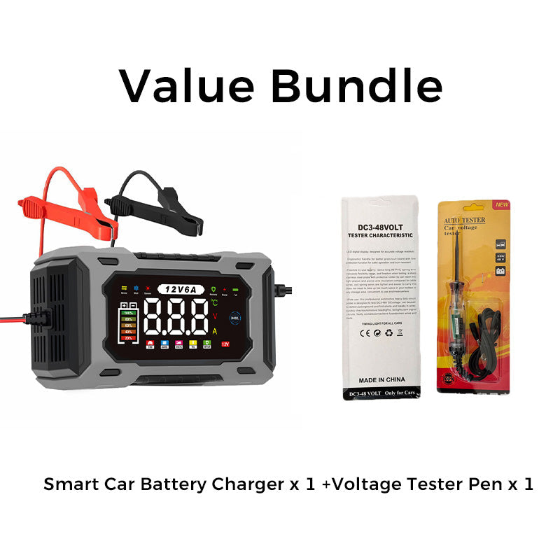 Chargeur de batterie de voiture intelligent 12 V 6 A avec fonction de réparation par impulsions