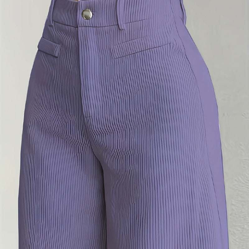 Women's High Waist Corduroy Wide-Leg Pants