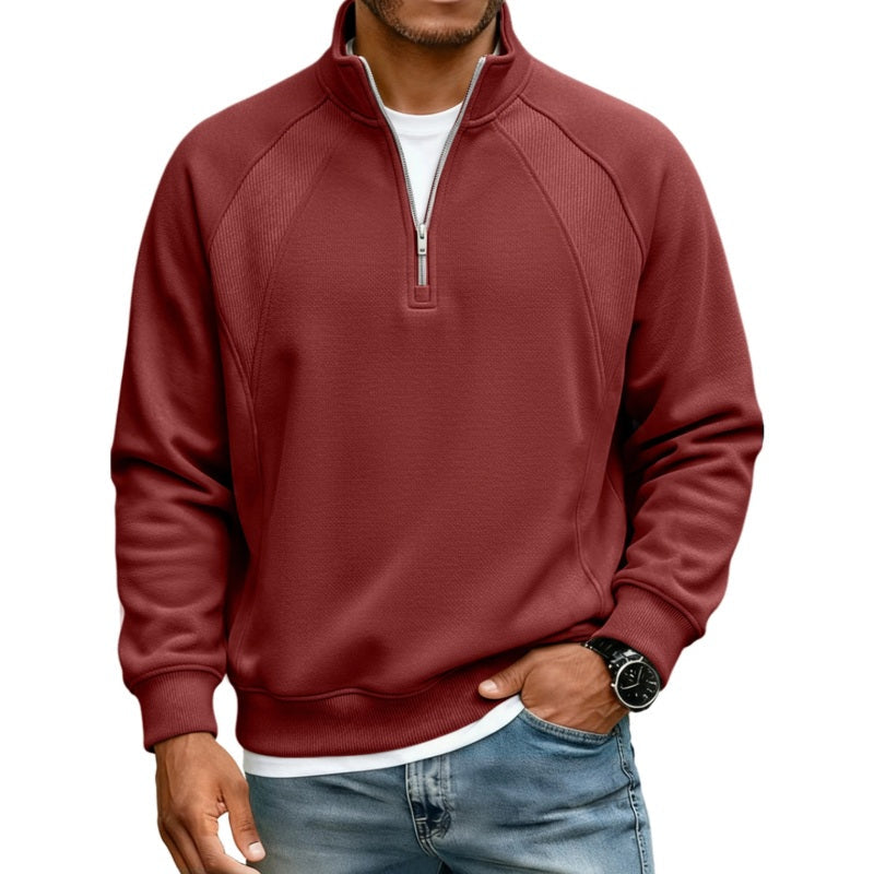 Sweat chaud décontracté pour homme à demi-zip