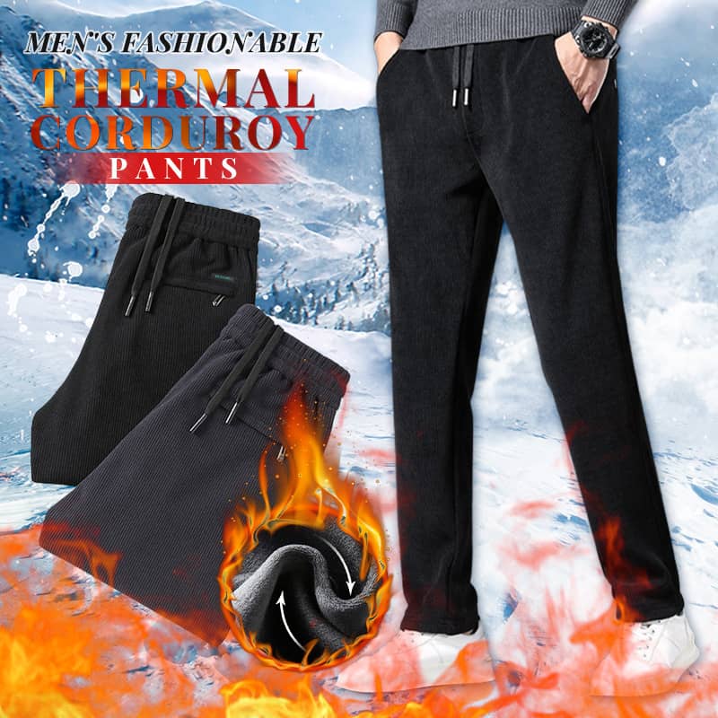 Pantalon thermique côtelé