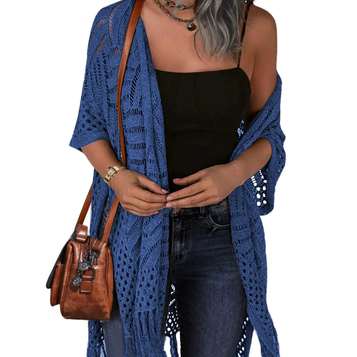 🌸🦋🌼 OFFRE LIMITÉE 50% DE RÉDUCTION! Poncho/Pareo Bohème en Maille Ajourée pour Femme – Ouverture Devant avec Pompons et Franges, Tissu Léger, Idéal pour les Jours Ensoleillés, les Vacances et le Quotidien Chic ✨🎶