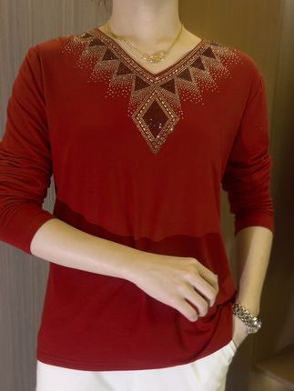🌹Achetez-en deux et bénéficiez d'une livraison gratuite🔥[M-4XL] 2024 Quality Winter Rhinestone Velvet Long Sleeve T Shirt