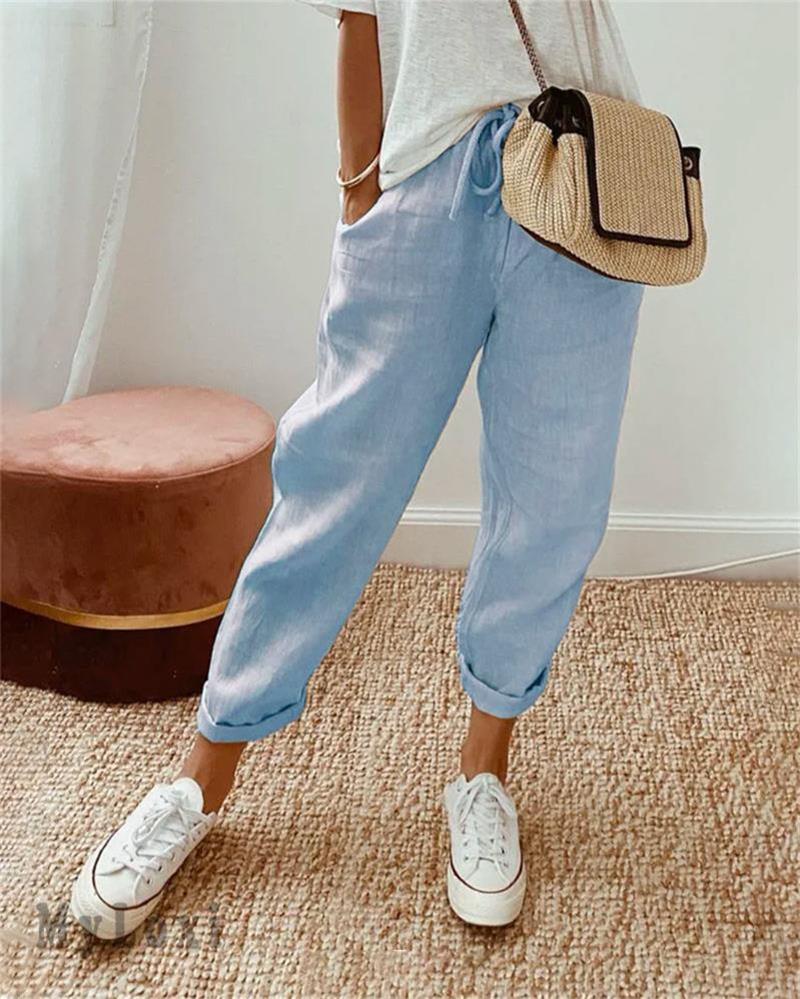 📢📢54 % de réduction !! ⏰ Pantalon Décontracté en Coton et Lin pour Femme – Élégant, Respirant & Polyvalent ✨☀️