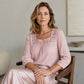 Blouse pour femme à col carré en dentelle et crochet