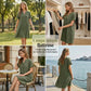 Robe Tunique Femme Décontractée à Col V avec Poches