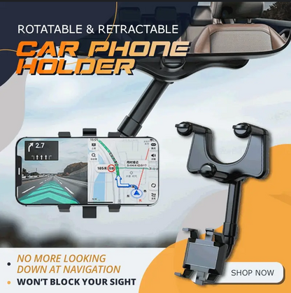 Support de Téléphone de Voiture Rotatif et Rétractable