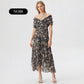 🎁  Vente chaude 55% de réduction 🔥 Robe imprimée à col V hors épaule pour femmes