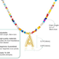 💜Collier avec Perles et Lettre pour Femme (A-Z)💜