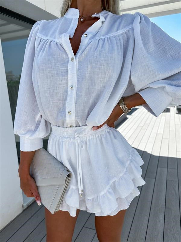 Jupe de chemise en lin en coton