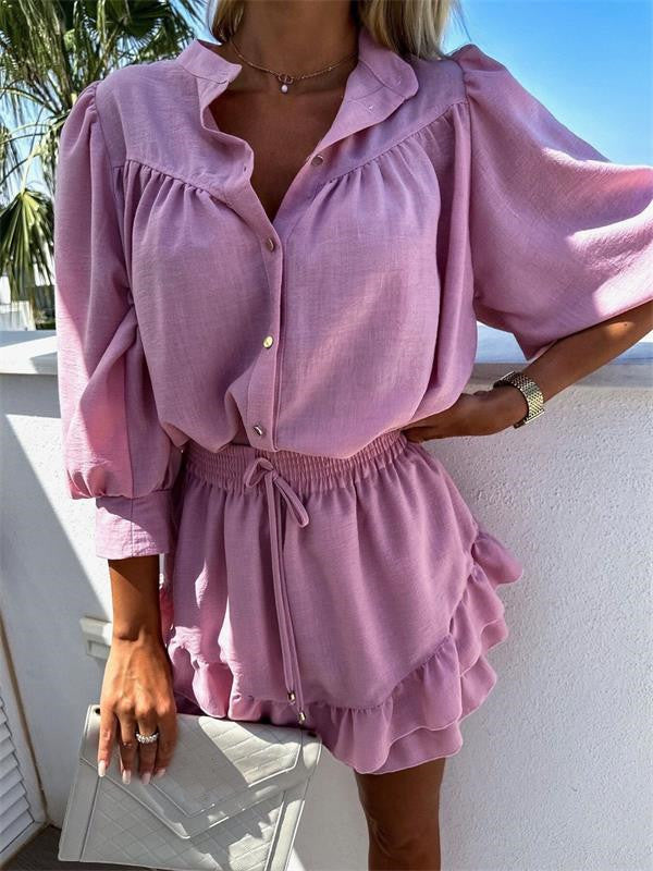 Jupe de chemise en lin en coton