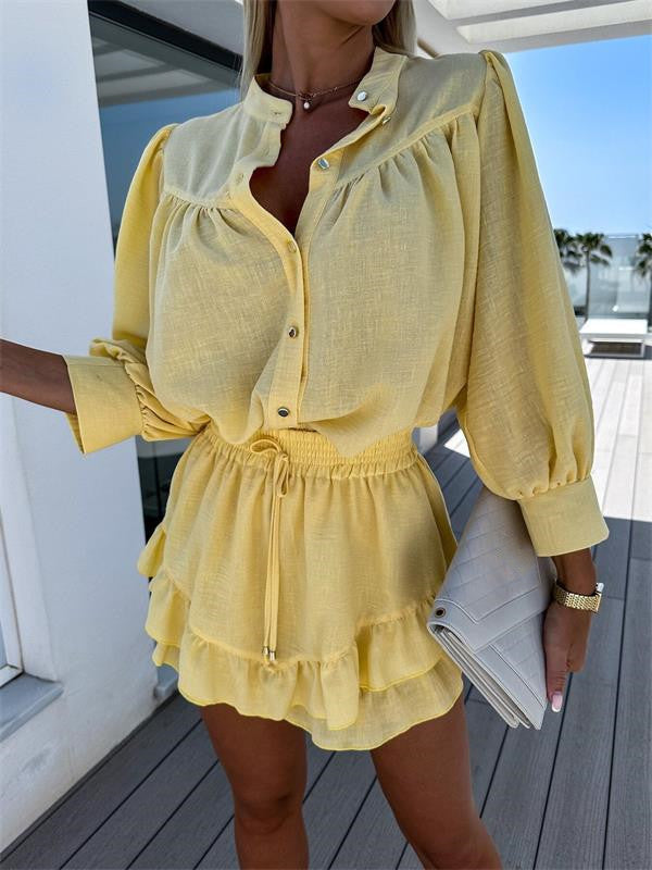 Jupe de chemise en lin en coton