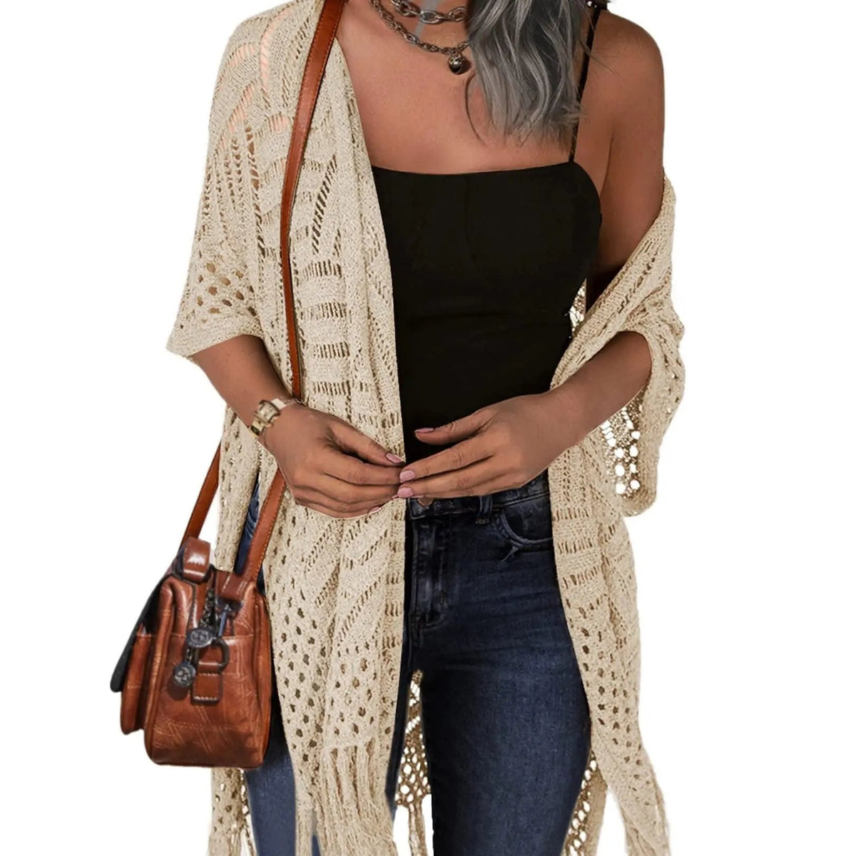 🌸🦋🌼 OFFRE LIMITÉE 50% DE RÉDUCTION! Poncho/Pareo Bohème en Maille Ajourée pour Femme – Ouverture Devant avec Pompons et Franges, Tissu Léger, Idéal pour les Jours Ensoleillés, les Vacances et le Quotidien Chic ✨🎶