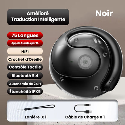 🎧 Écouteurs Bluetooth sans fil avec traduction par IA