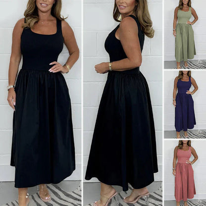 💃VENTE CHAUDE D'ÉTÉ -56% DE RÉDUCTION💃Robe décontractée sans manches de couleur unie pour femme