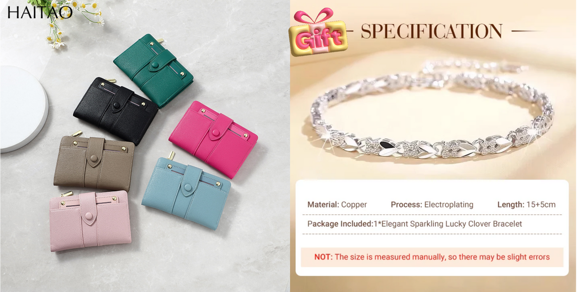 🔥Hot Sale😍Portefeuille multi-compartiments en cuir pour femme avec porte-cartes (achetez-en 1 et obtenez-en 1 gratuit)