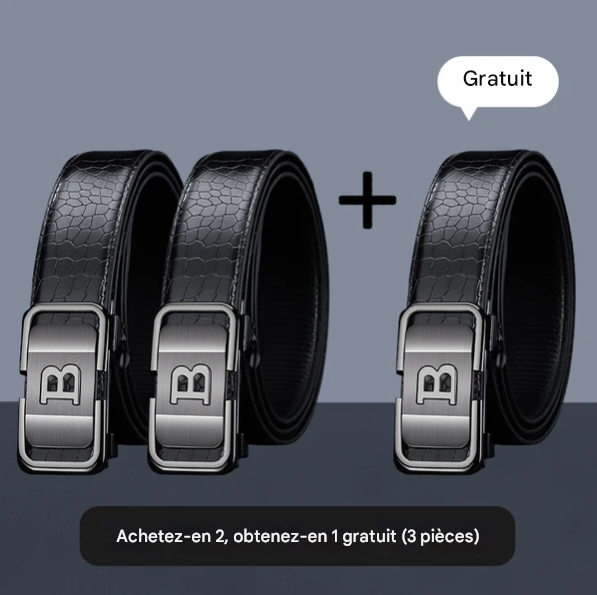 🔥 46 % de réduction ! Ceinture homme motif crocodile – Boucle automatique, ajustement sans trous & look luxe 💼🐊