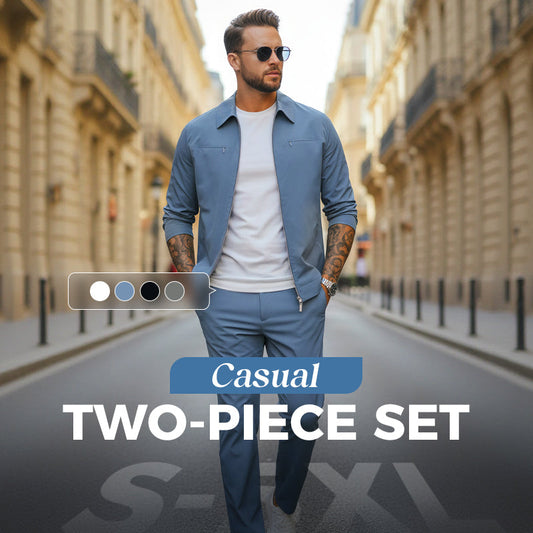 ✈️Livraison gratuite✈️Ensemble 2 pièces décontracté de couleur unie pour homme – Veste et pantalon