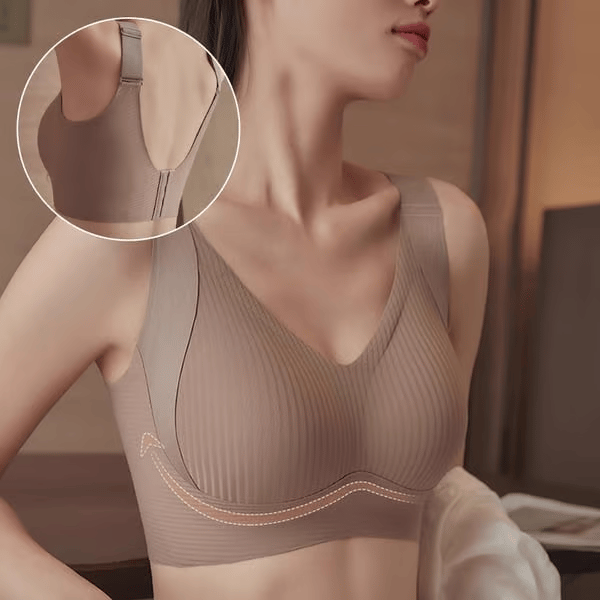 🎁Achetez 1 et obtenez 3 paquets💕Soutien-gorge push-up côtelé pour femmes, réglable et sans fil