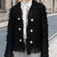 Manteau court à boutons et pompons pour femme 💼 – Élégance et boutons, idéal pour le bureau et les occasions décontractées 👠