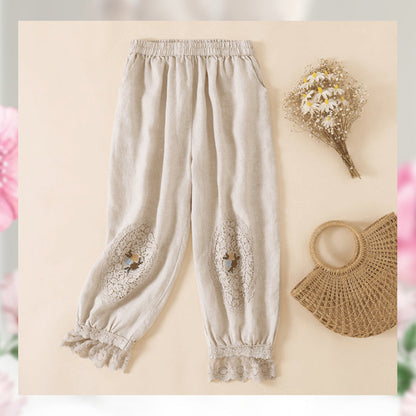 💝Pantalon de lin en dentelle en dentelle pour femmes