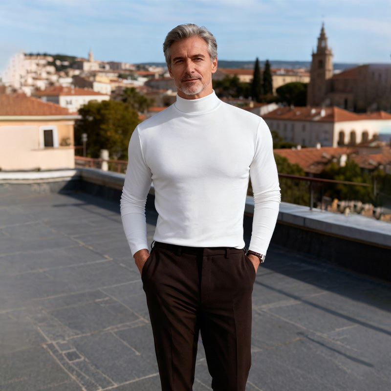 👕42% DE RÉDUCTION ! ✨ T-shirt Homme à Col Montant - Coupe Adjustable et Tissu Respirant, Idéal pour Sport ou Quotidien 🏃‍♂️