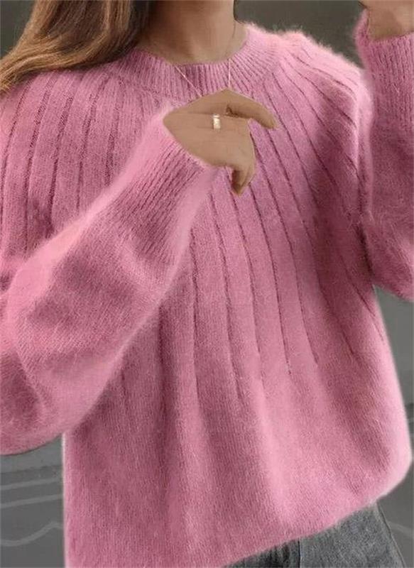 🌸Pull en tricot doux de couleur unie✨