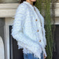 Manteau court à boutons et pompons pour femme 💼 – Élégance et boutons, idéal pour le bureau et les occasions décontractées 👠
