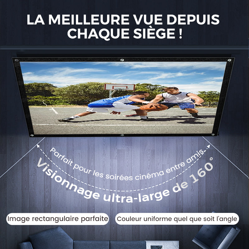 🔥 50% DE RÉDUCTION ! ✨ Écran Projection Portable Extérieur - Pliable et Réglable, Qualité 4K, Soirée Cinéma en Plein Air 🎬🌌