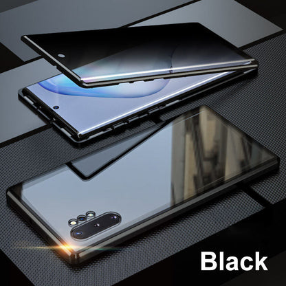 Coque de téléphone double face en verre trempé magnétique anti-espion pour Samsung série S25 à S21.
