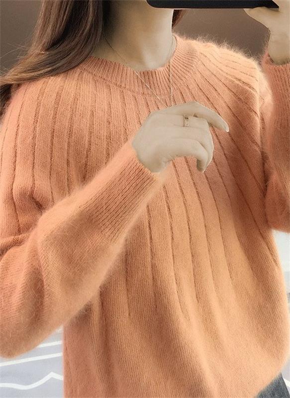 🌸Pull en tricot doux de couleur unie✨