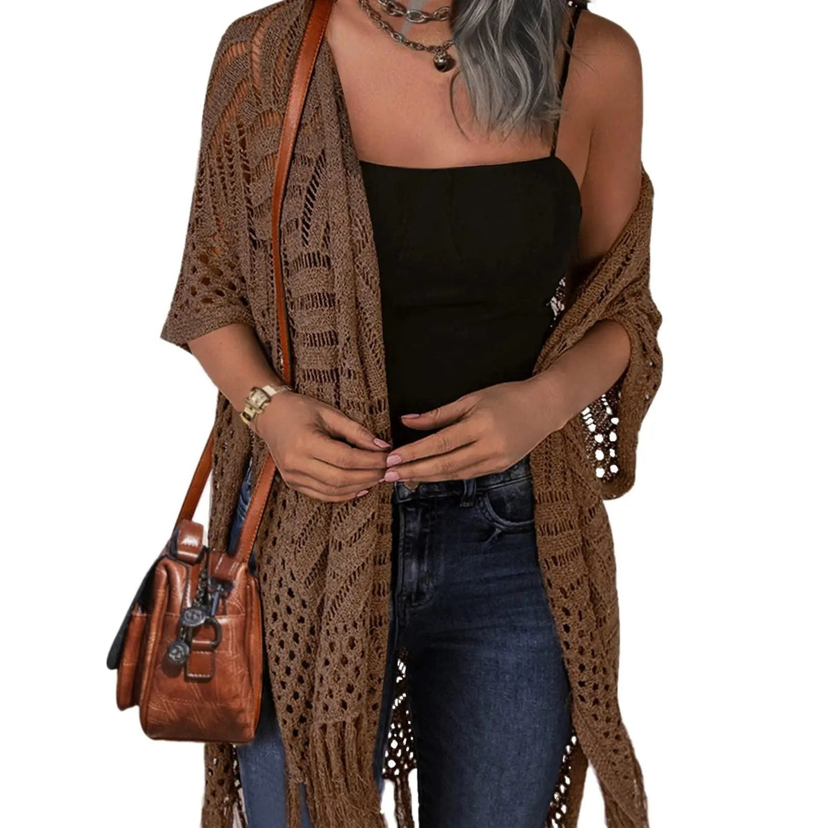 🌸🦋🌼 OFFRE LIMITÉE 50% DE RÉDUCTION! Poncho/Pareo Bohème en Maille Ajourée pour Femme – Ouverture Devant avec Pompons et Franges, Tissu Léger, Idéal pour les Jours Ensoleillés, les Vacances et le Quotidien Chic ✨🎶