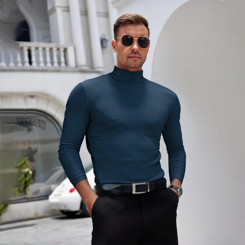 👕42% DE RÉDUCTION ! ✨ T-shirt Homme à Col Montant - Coupe Adjustable et Tissu Respirant, Idéal pour Sport ou Quotidien 🏃‍♂️