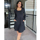 🍂Automne 2025 Nouveau style 49 % de réduction⏰Robe côtelée à encolure carrée et manches lanternes pour femme