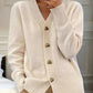 🔥Achetez 2 livraisons gratuites🔥Cardigan boutonné en laine unie pour femme, décontracté, hiver