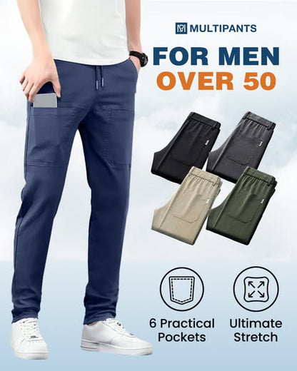 👖 64% DE RÉDUCTION MAINTENANT ! 🏆 Pantalon Cargo MultiPants - 6 Poches & Élastique, Idéal pour Outdoor et Quotidien 👖✨