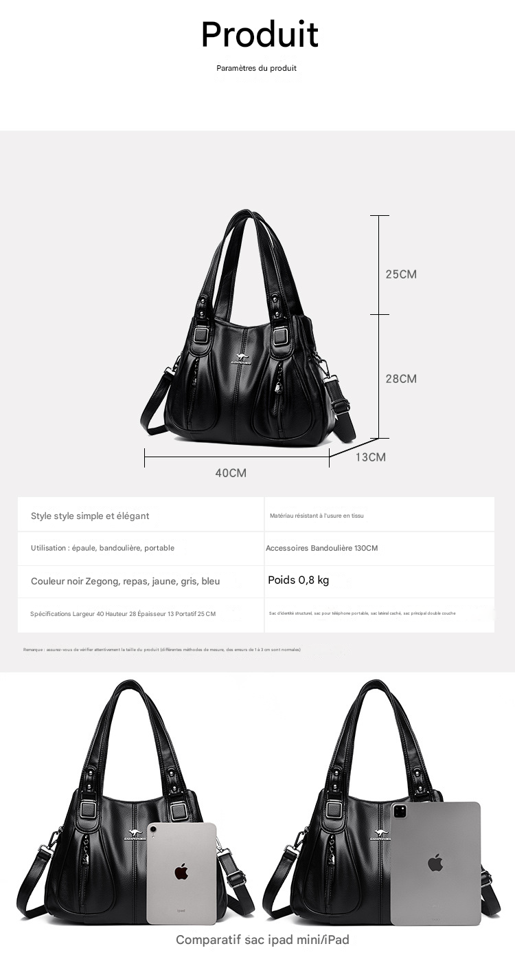 🌹49% de réduction🌹Sac en cuir souple imperméable de grande capacité