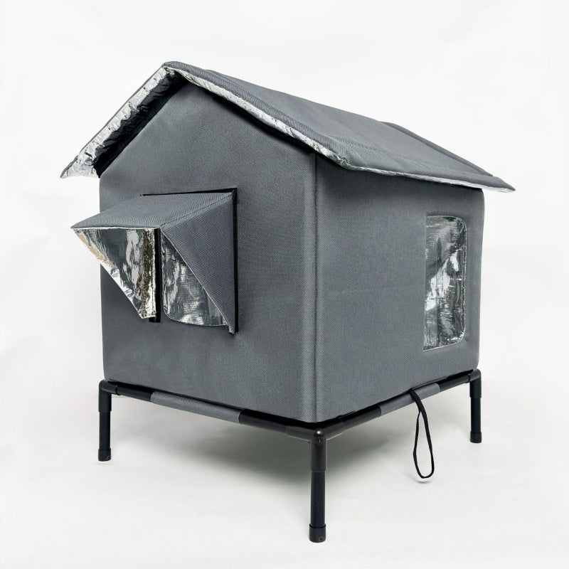🐱 PROMO LIMITÉE 50% DE RÉDUCTION ! ✨ Maison pour Chat d‘Extérieur surélevée – Imperméable, Isolante, Stable et Pliable 🌧️