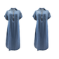 🔥 Jusqu'à -50% sur toute la collection ! Robe longue en jean zippée à col en V pour femme
