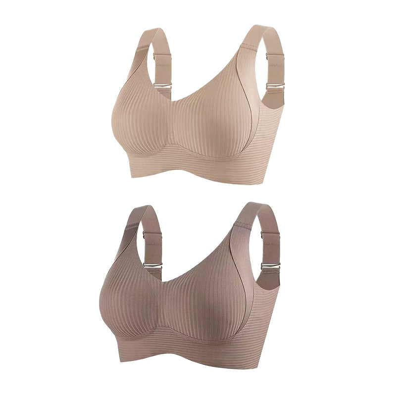 🎁Achetez 1 et obtenez 3 paquets💕Soutien-gorge push-up côtelé pour femmes, réglable et sans fil