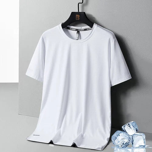 Style chaud à 50 % de réduction 🔥 T-shirt à col ras du cou en soie Ice.