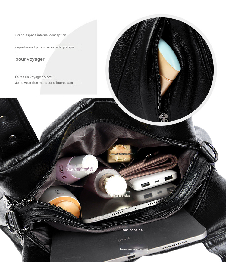 🌹49% de réduction🌹Sac en cuir souple imperméable de grande capacité