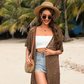 🌸🦋🌼 OFFRE LIMITÉE 50% DE RÉDUCTION! Poncho/Pareo Bohème en Maille Ajourée pour Femme – Ouverture Devant avec Pompons et Franges, Tissu Léger, Idéal pour les Jours Ensoleillés, les Vacances et le Quotidien Chic ✨🎶